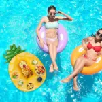 Table flottante "Ananas" avec porte gobelets - Kf s c d a c a e w - Summer Waterfun