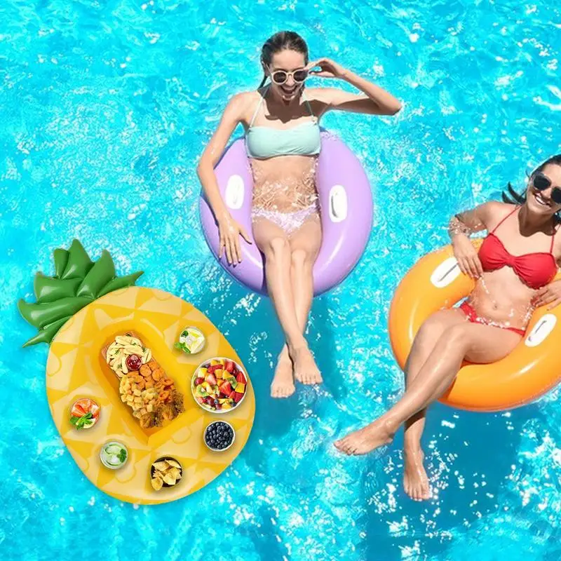 Table flottante "Ananas" avec porte gobelets - Kf s c d a c a e w - Summer Waterfun