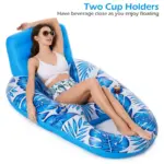 Matelas gonflable décorée de feuilles bleues - Kf scad a f c c da c ao - Summer Waterfun