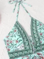 Maillot de bain une pièce imprimé vintage fleuri - Kf s f b f fa a daf - Summer Waterfun