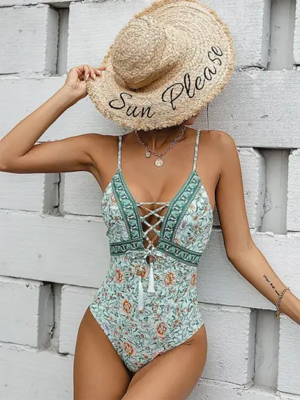 Maillot de bain une pièce imprimé vintage fleuri - Kf se fdc d fdbd fe c fda n - Summer Waterfun