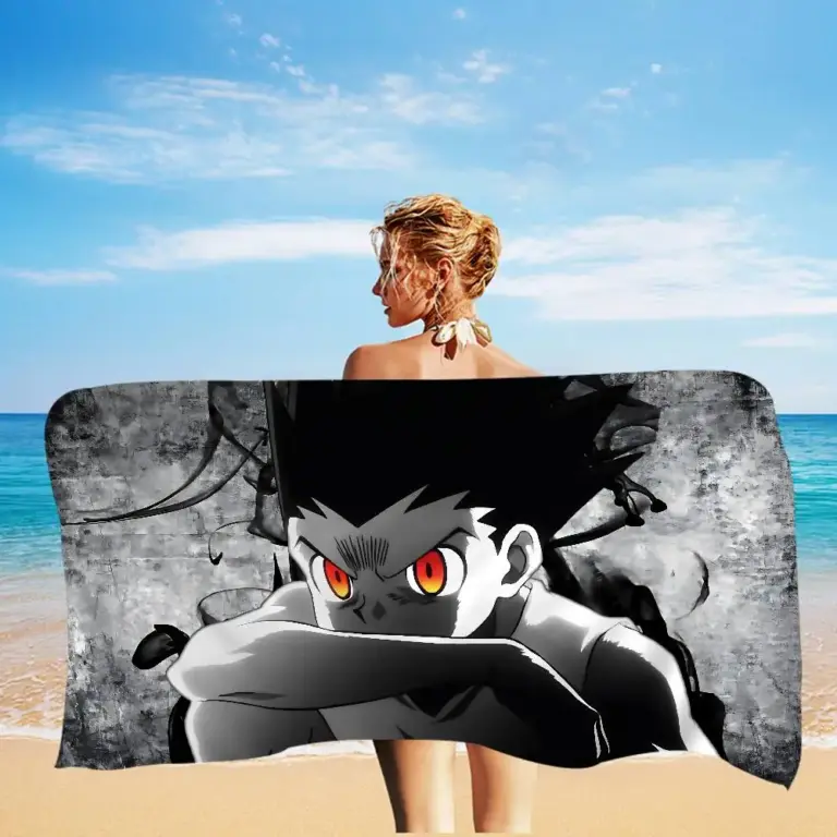 Serviette de plage “Gon” en mode colère dans Hunter × Hunter - Kf s c b fb dbe a j - Summer Waterfun