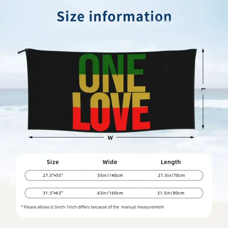 Serviette de plage “One Love” – Design reggae - Kf s f e e ad a dcc f eeb - Summer Waterfun