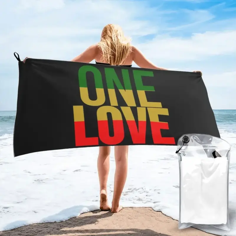 Serviette de plage “One Love” – Design reggae - Kf s e e b ba c bd d w - Summer Waterfun