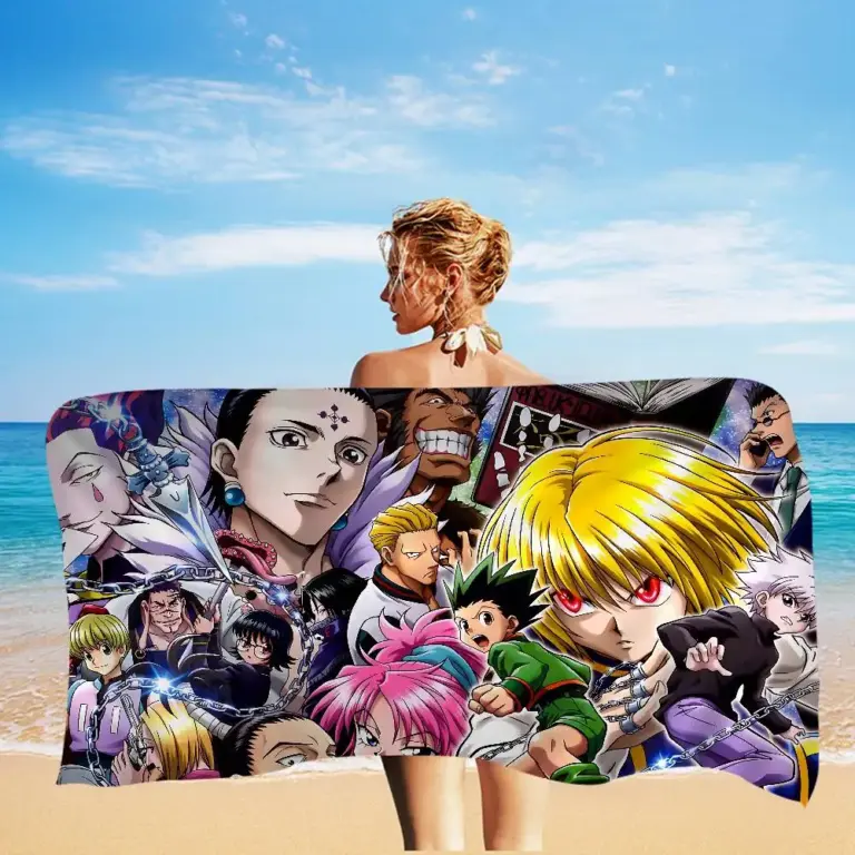 Serviette de plage personnages dans Hunter × Hunter - Kf sc cc d bdec c ea b af l - Summer Waterfun