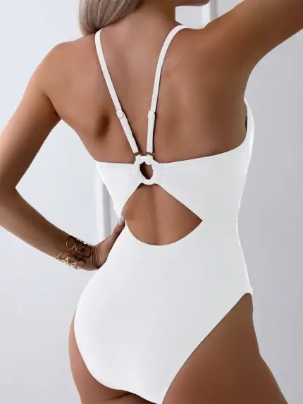 Maillot de bain une pièce à bretelles fines avec dos ajouré - Kf s c e c f e d a d r - Summer Waterfun