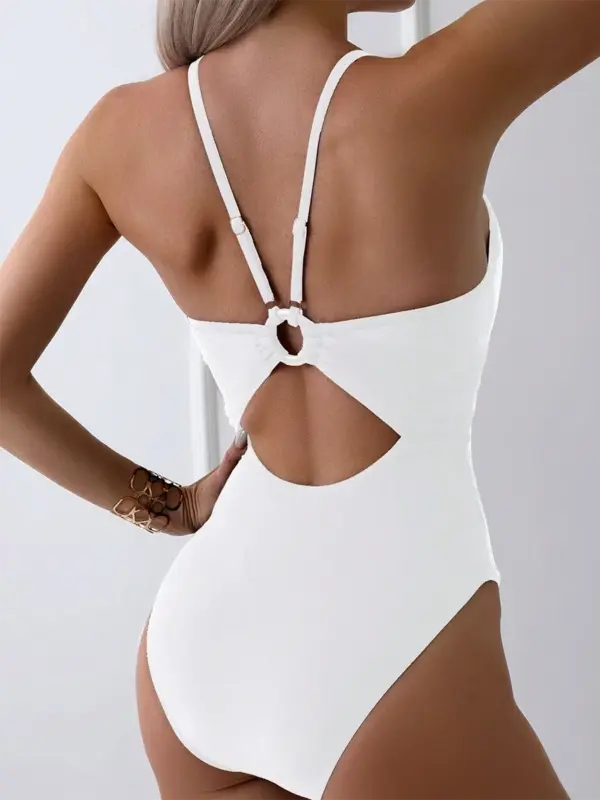 Maillot de bain une pièce à bretelles fines avec dos ajouré - Kf s c e c f e d a d r - Summer Waterfun