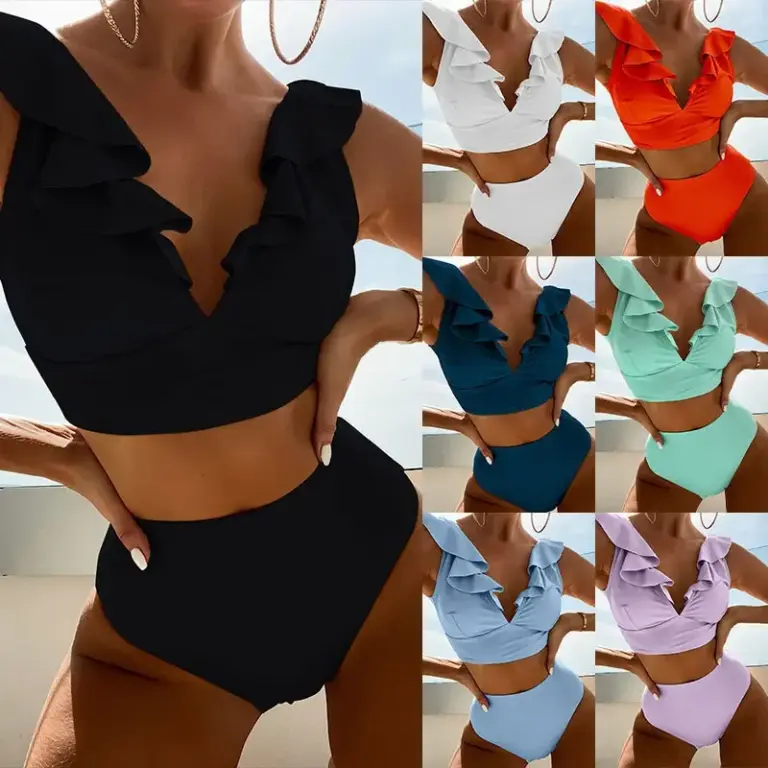 Maillot de bain à volant deux pièces taille haute - Kf sa f e dfc d d ac f cd - Summer Waterfun