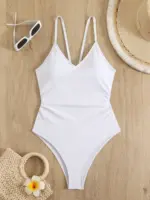 Maillot de bain une pièce à bretelles fines avec dos ajouré - Kf sca ed e df a bfc ba b a - Summer Waterfun