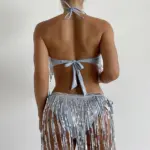 Maillot de bain deux pièces à sequins avec franges - Kf sdf c b c cbb c a a a e - Summer Waterfun