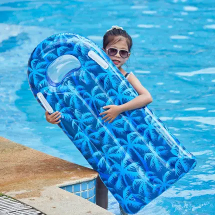 Matelas gonflable de piscine à motif palmier bleu - Kf s f aaf b b b bef e dx - Summer Waterfun